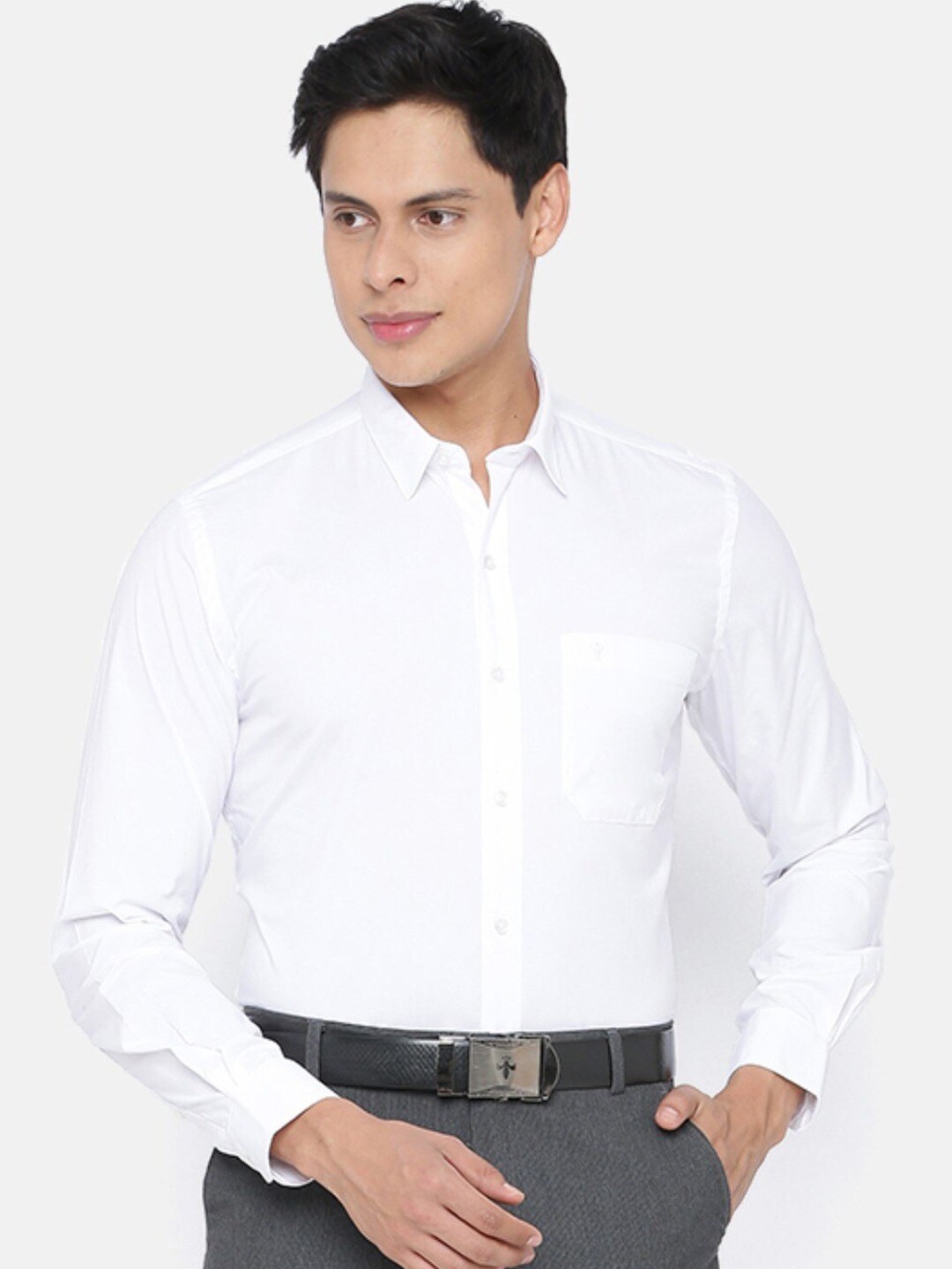 

Ramraj Classic Slim Fit Pure Cotton Formal Shirt, White