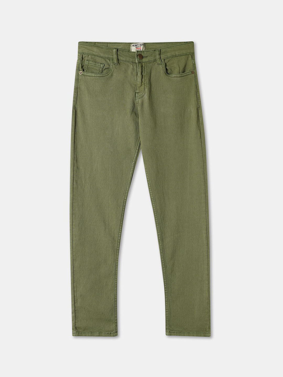 

R&B Boys Mid-Rise Clean Look Cotton Jeans, Olive