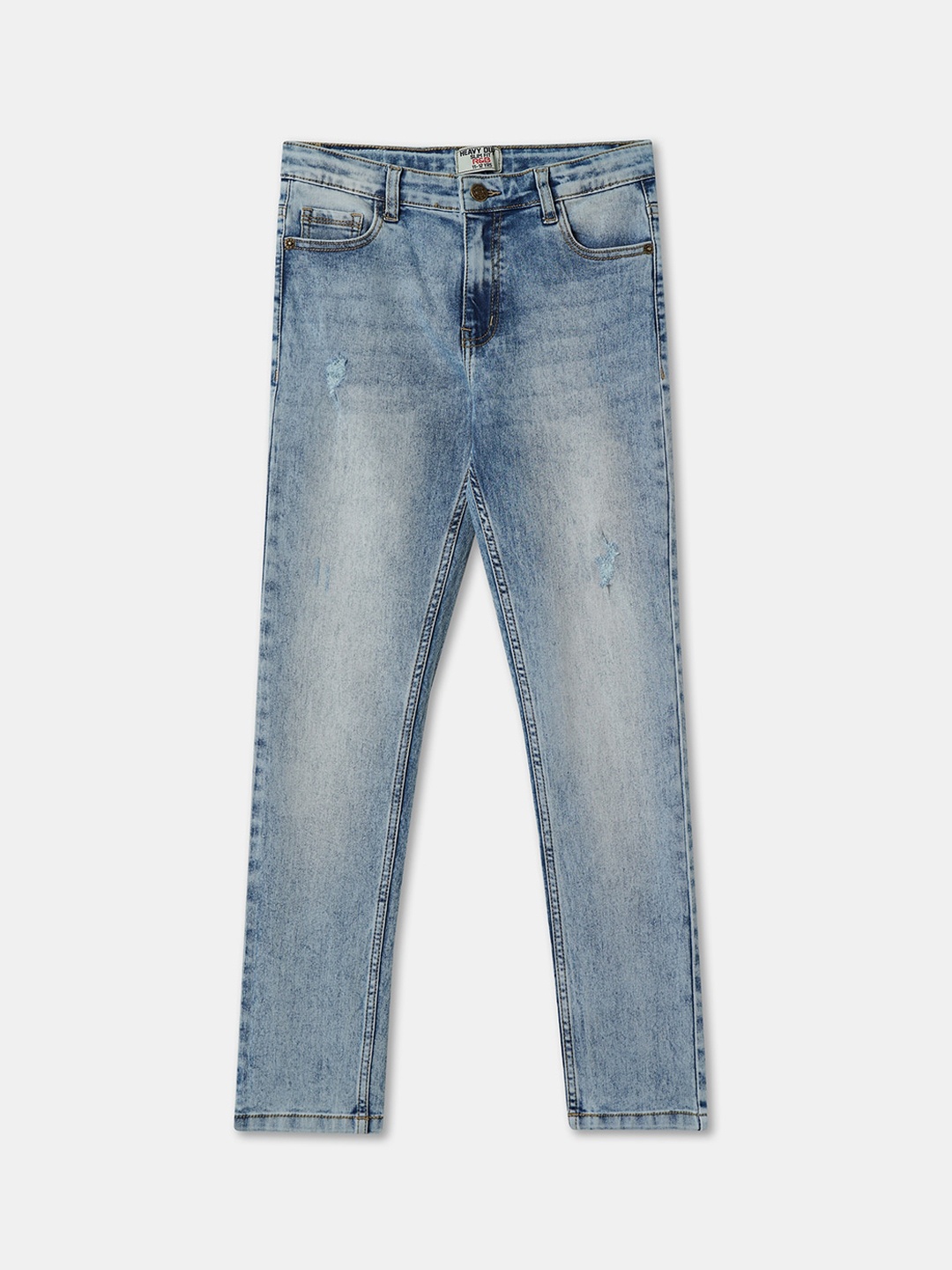 

R&B Boys Mid-Rise Clean Look Heavy Fadded Cotton Jeans, Blue