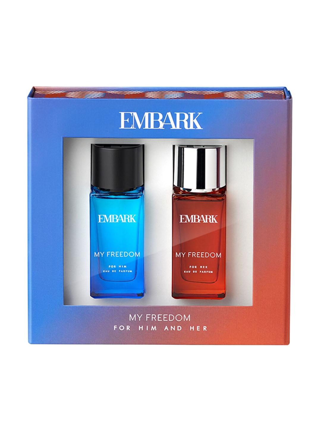 

EMBARK Set of 2 Eau De Parfum - My Freedom For Him & Her - 30ml Each, Blue