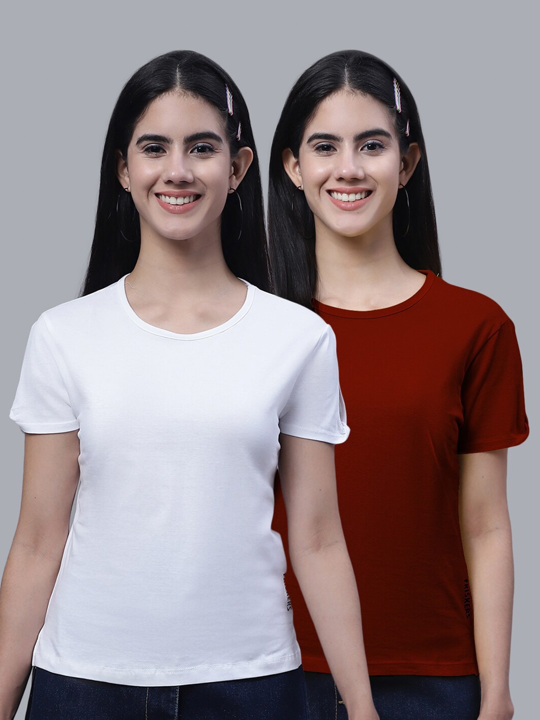 

FBAR Pack of 2 Pure Cotton T-shirt, White