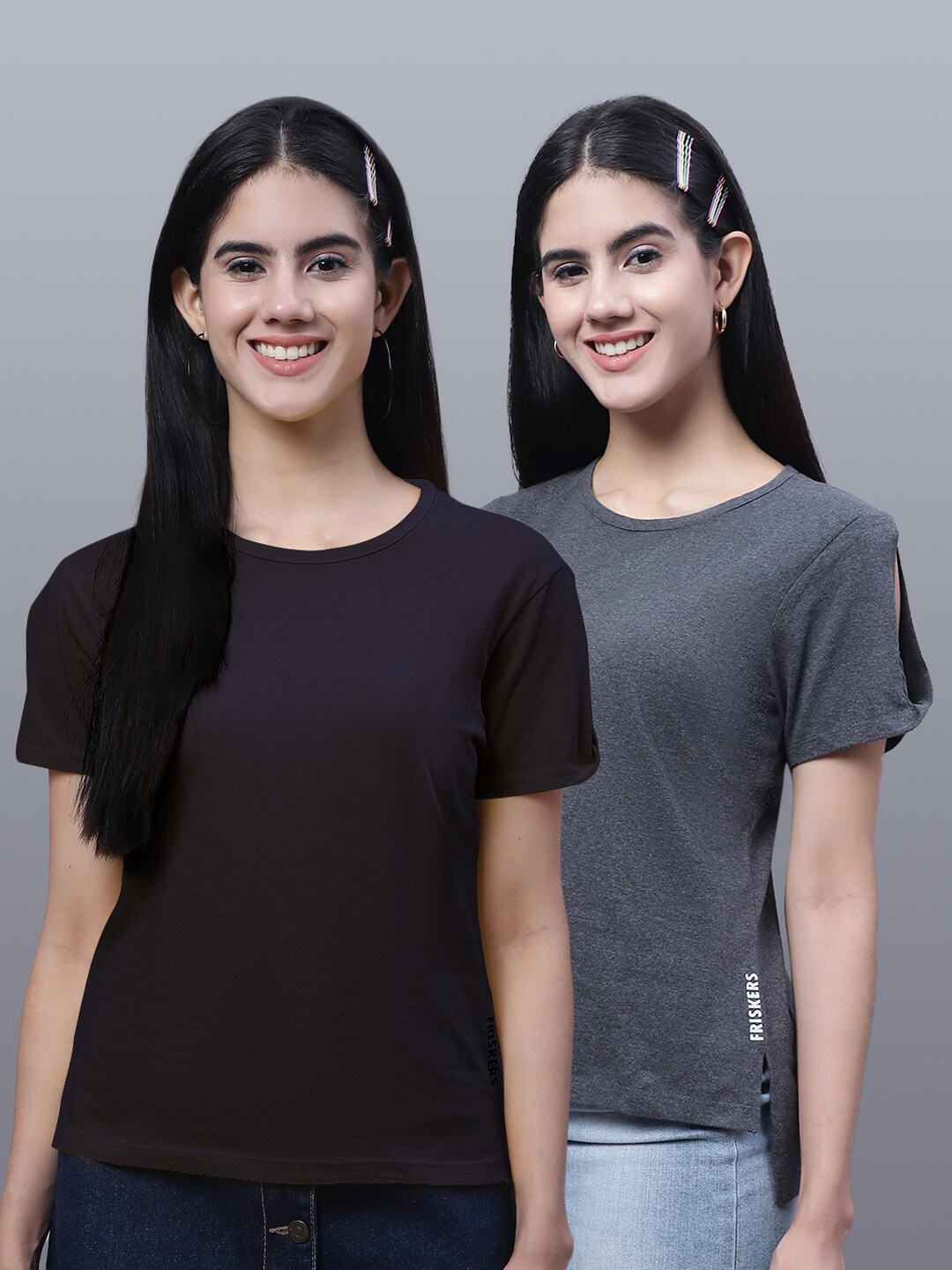 

FBAR Pack of 2 Pure Cotton T-shirt, Navy blue