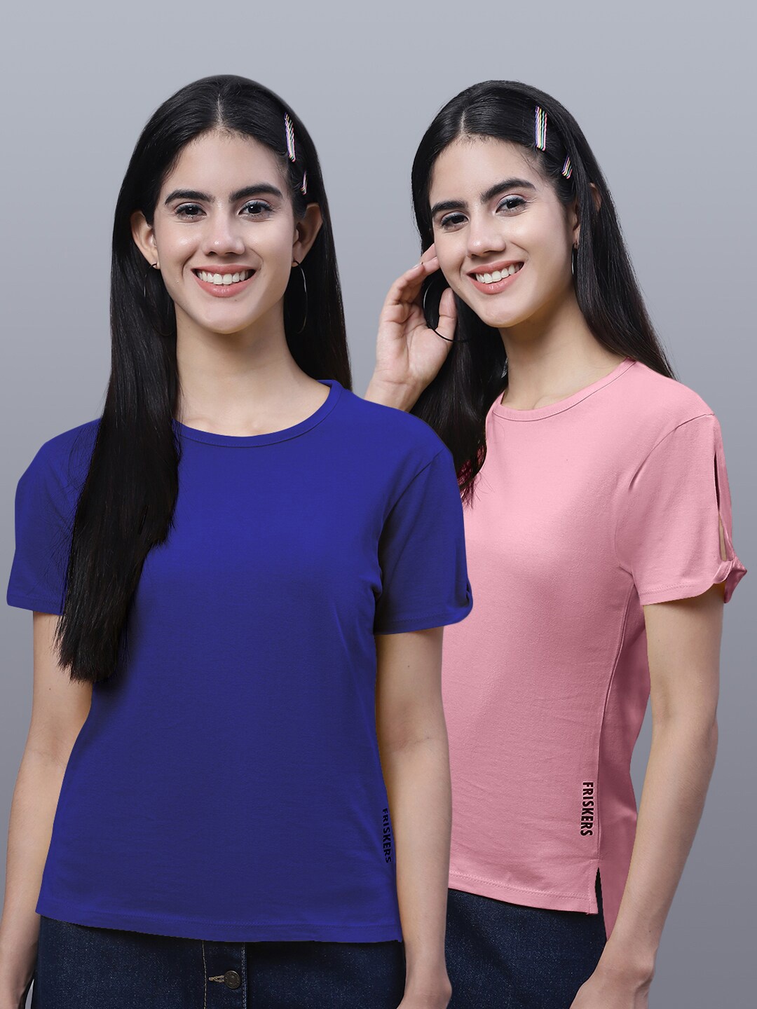 

FBAR Pack of 2 Pure Cotton T-shirt, Blue