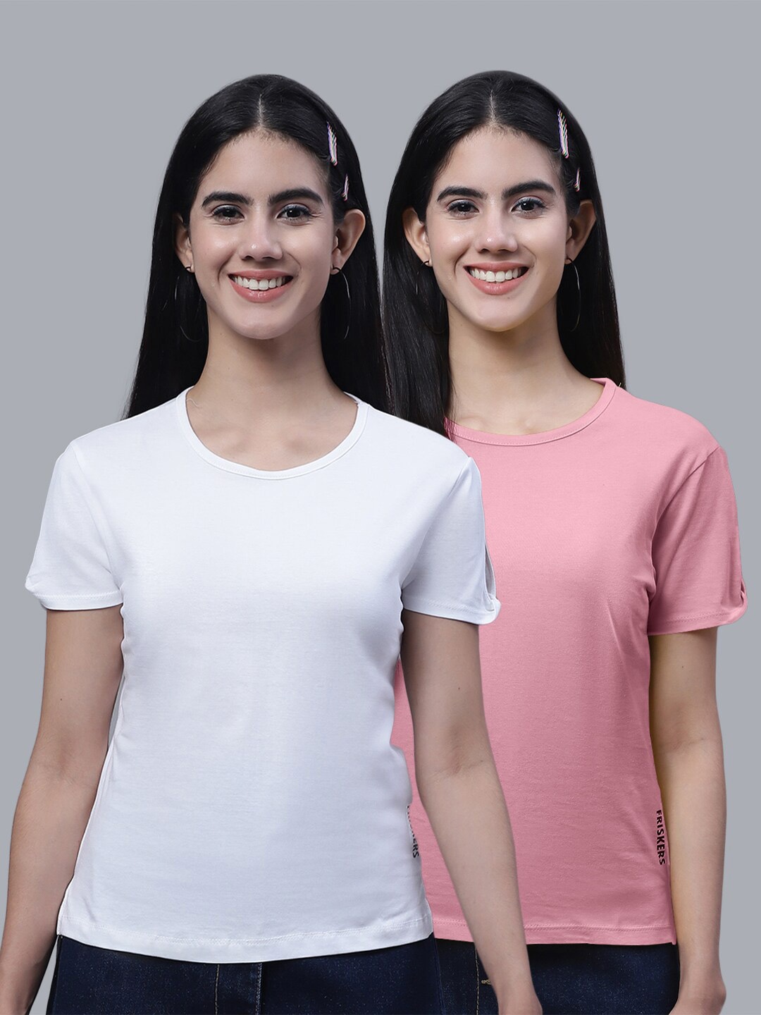 

FBAR Pack Of 2 Bio Wash Skin Friendly Pure Cotton T-Shirt, White