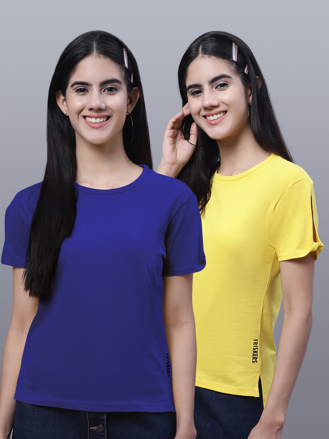 

FBAR Pack Of 2 Pure Cotton T-shirt, Blue