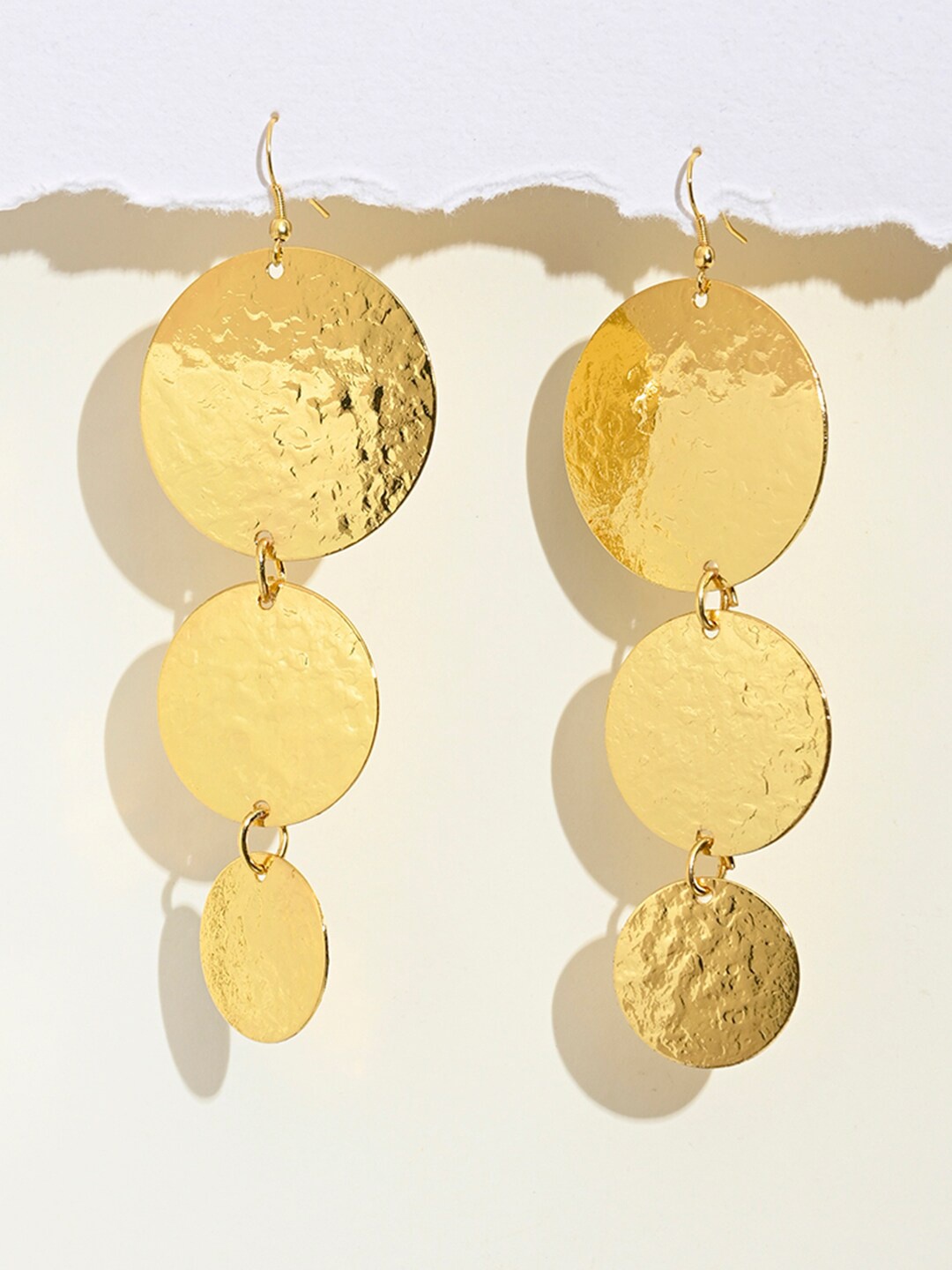 

XPNSV Circular Shaped Drop Earrings, Gold