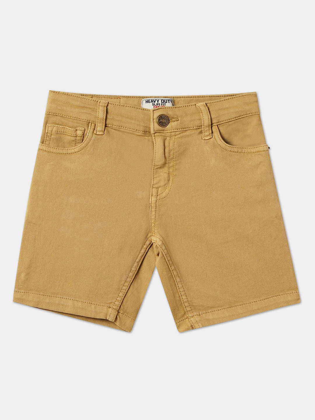 

R&B Boys Mid Rise Cotton Shorts, Brown