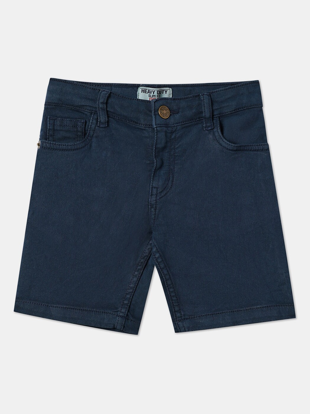 

R&B Boys Mid Rise Cotton Shorts, Blue