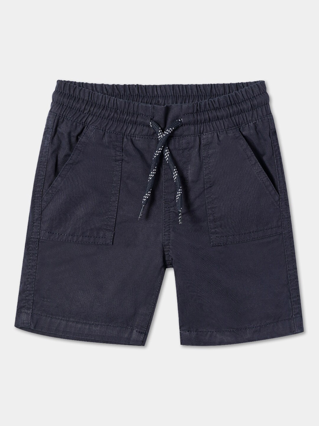 

R&B Boys Mid-Rise Cotton Shorts, Blue