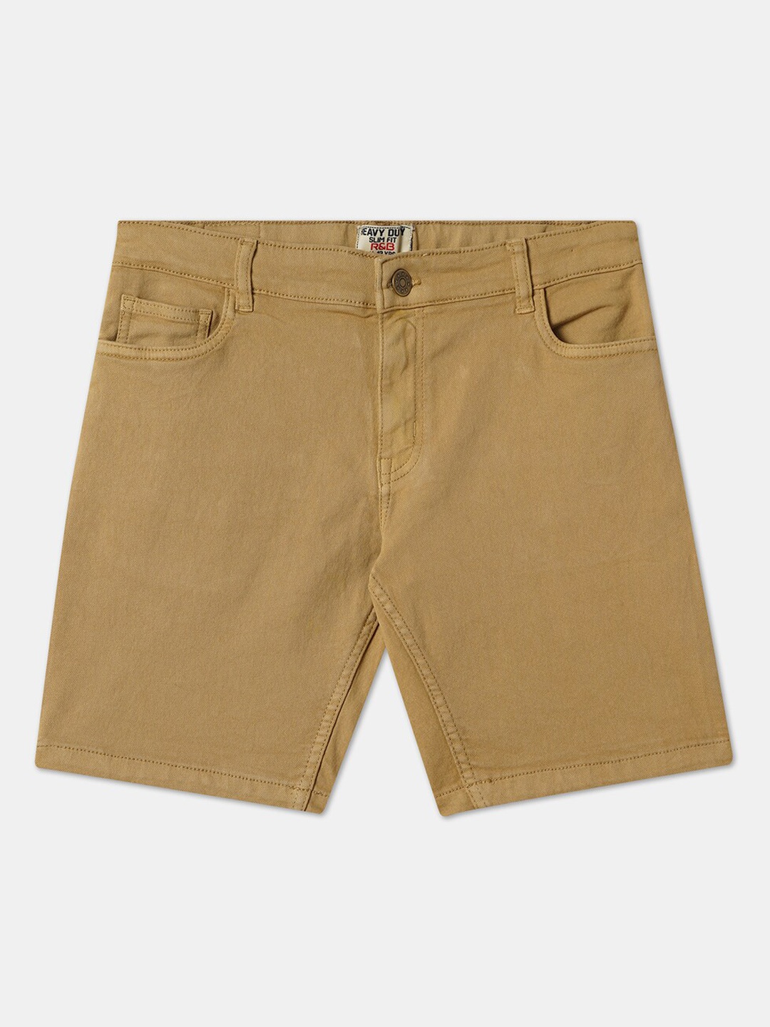 

R&B Boys Mid Rise Cotton Shorts, Brown