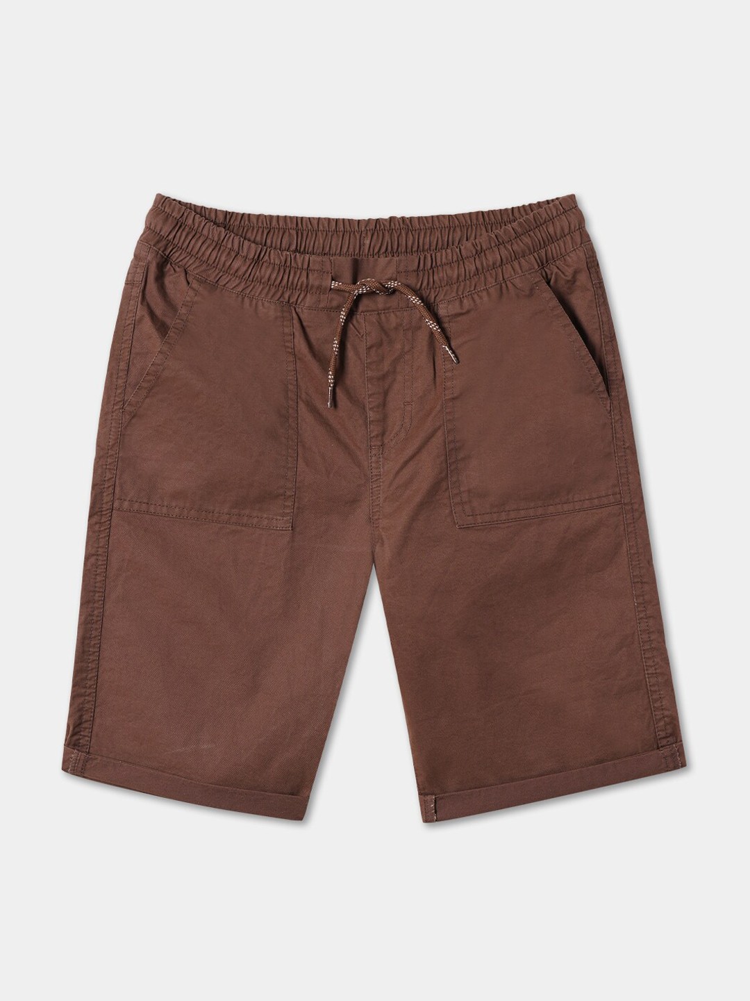 

R&B Boys Mid Rise Cotton Shorts, Brown
