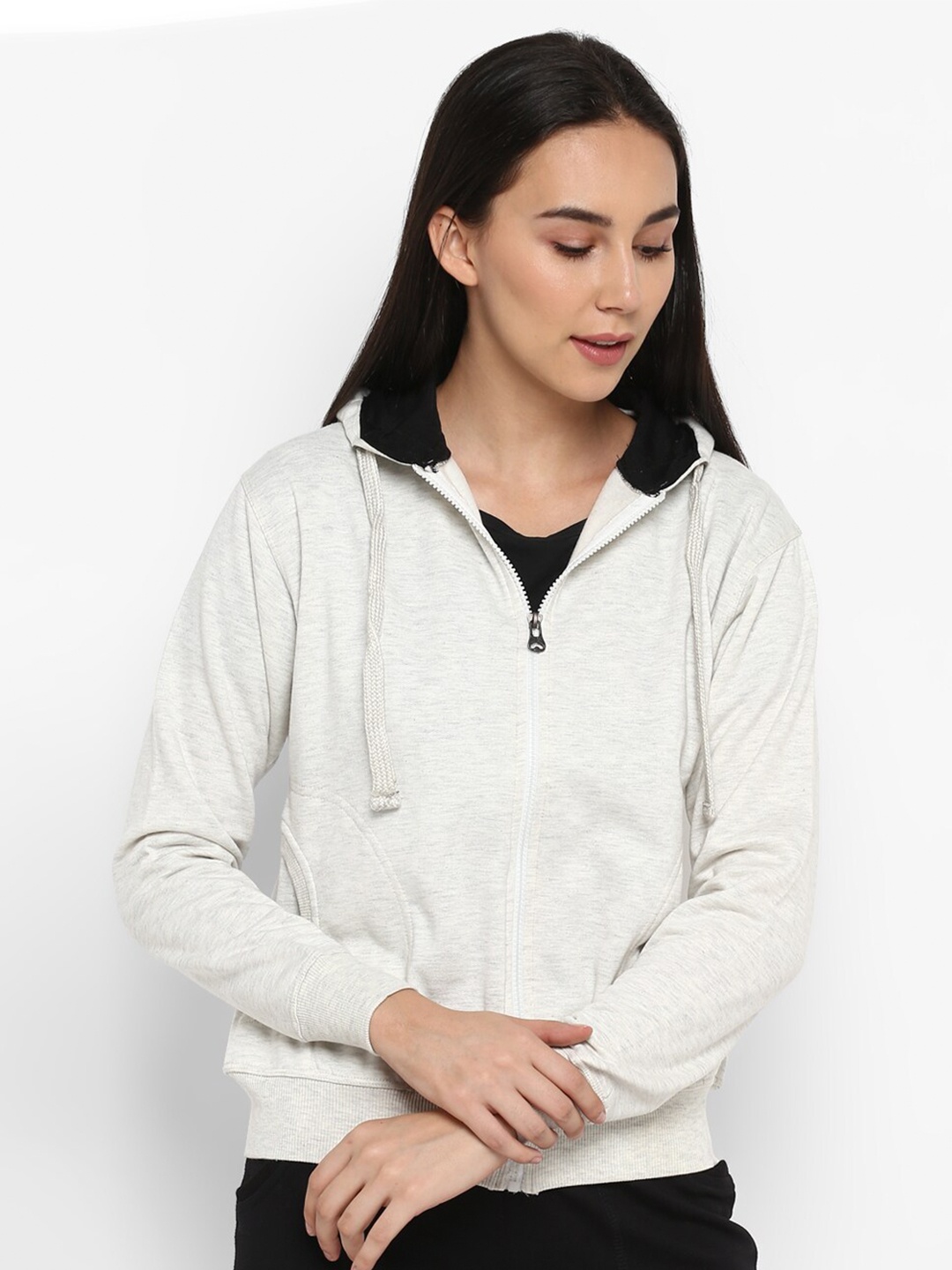

Alan Jones Front-Open Hooded Sweatshirt, Grey