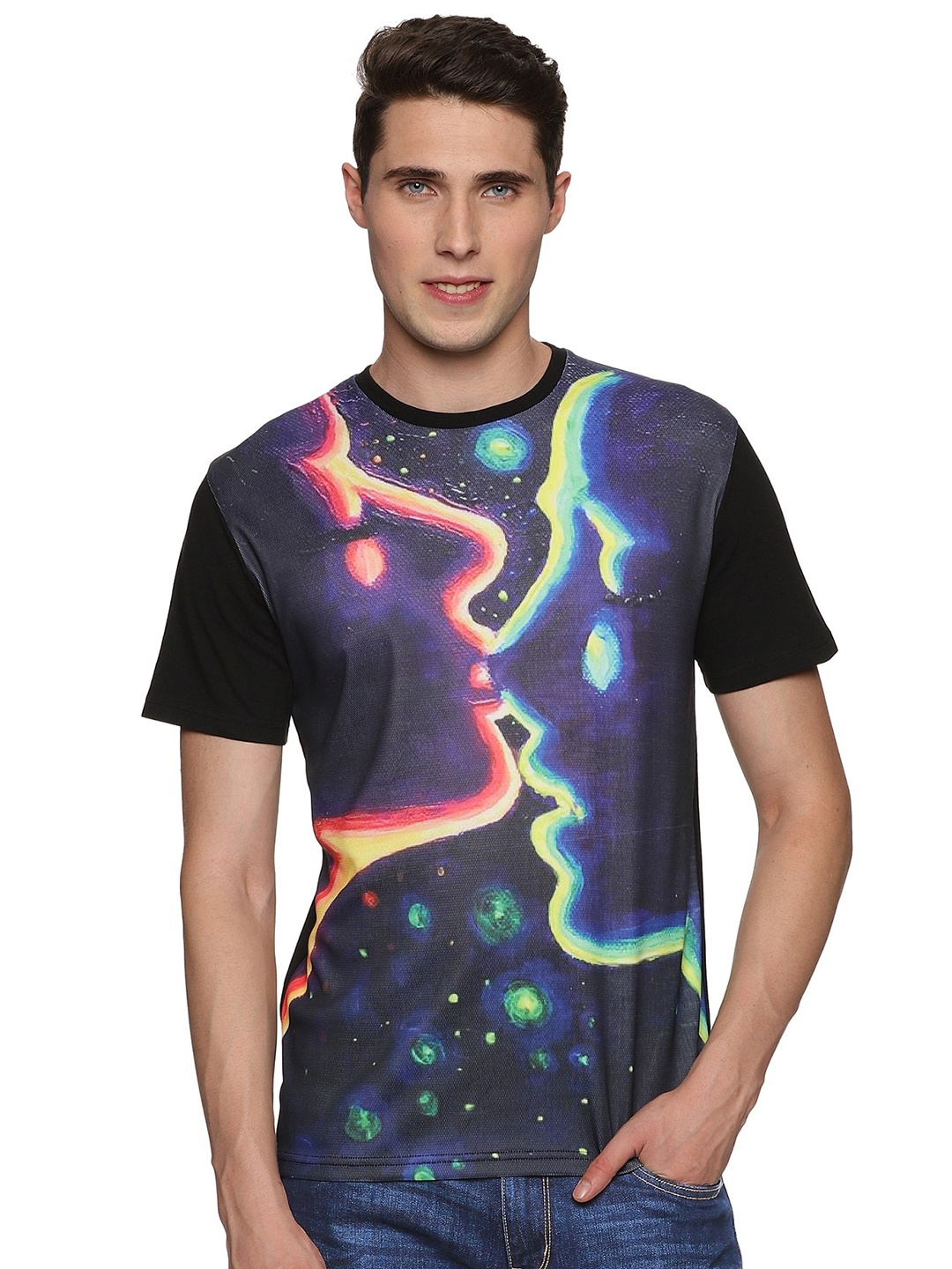 

UrGear Graphic Printed Cotton T-shirt, Navy blue