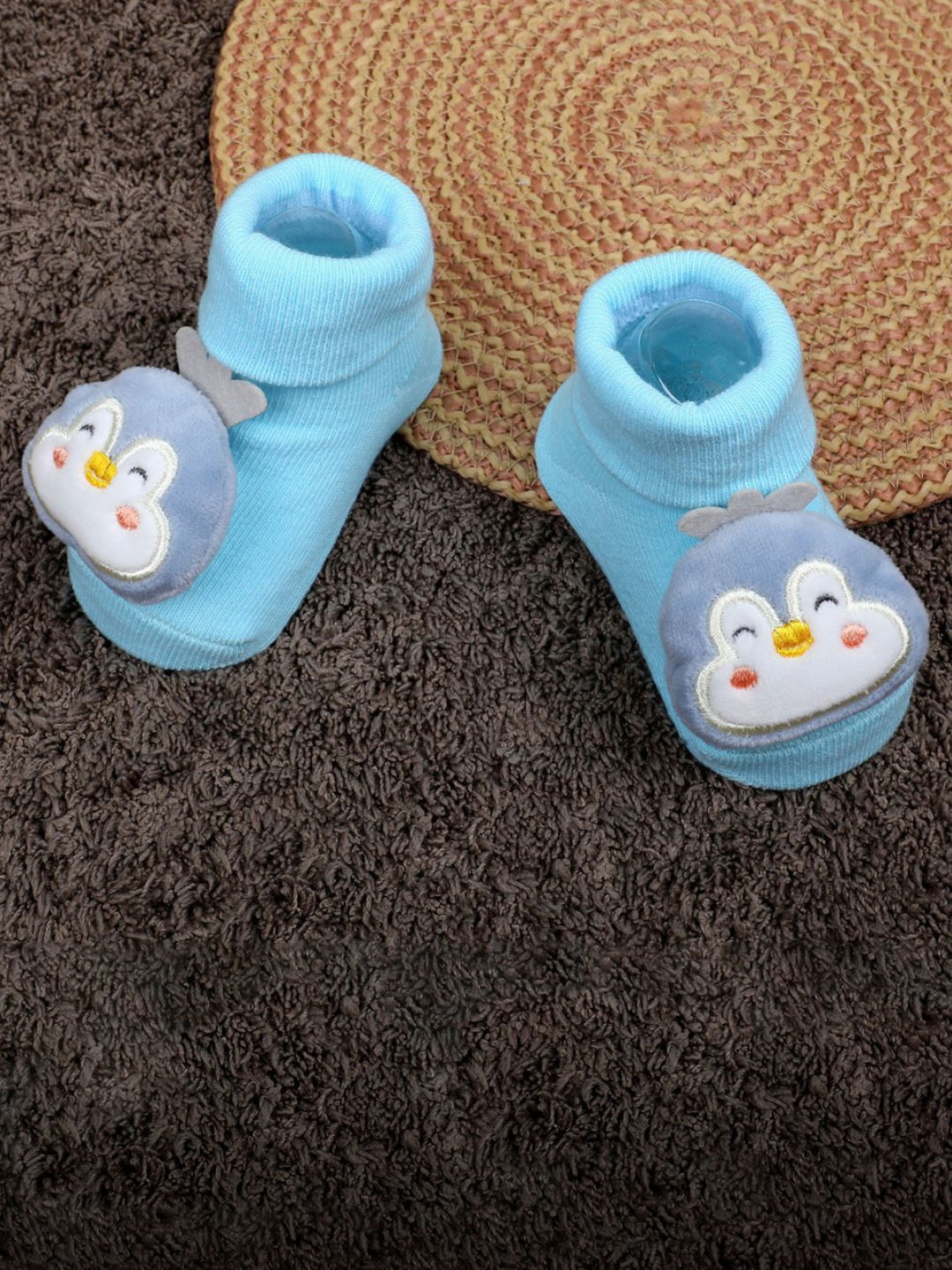 

Baby Moo Infants Kids Penguin Cotton Socks Booties, Blue