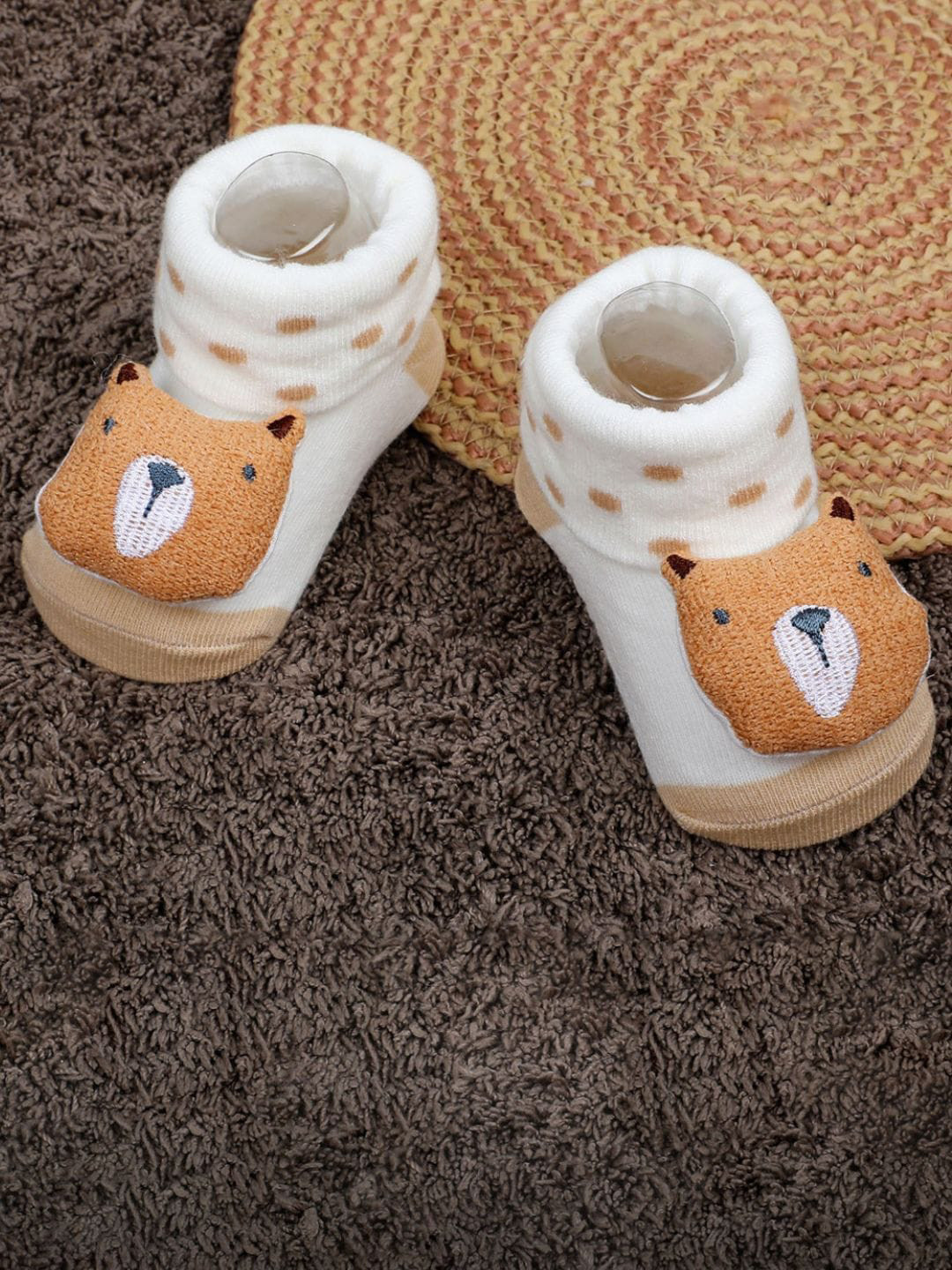 

Baby Moo Infants Cotton Anti-slip Socks Booties, White