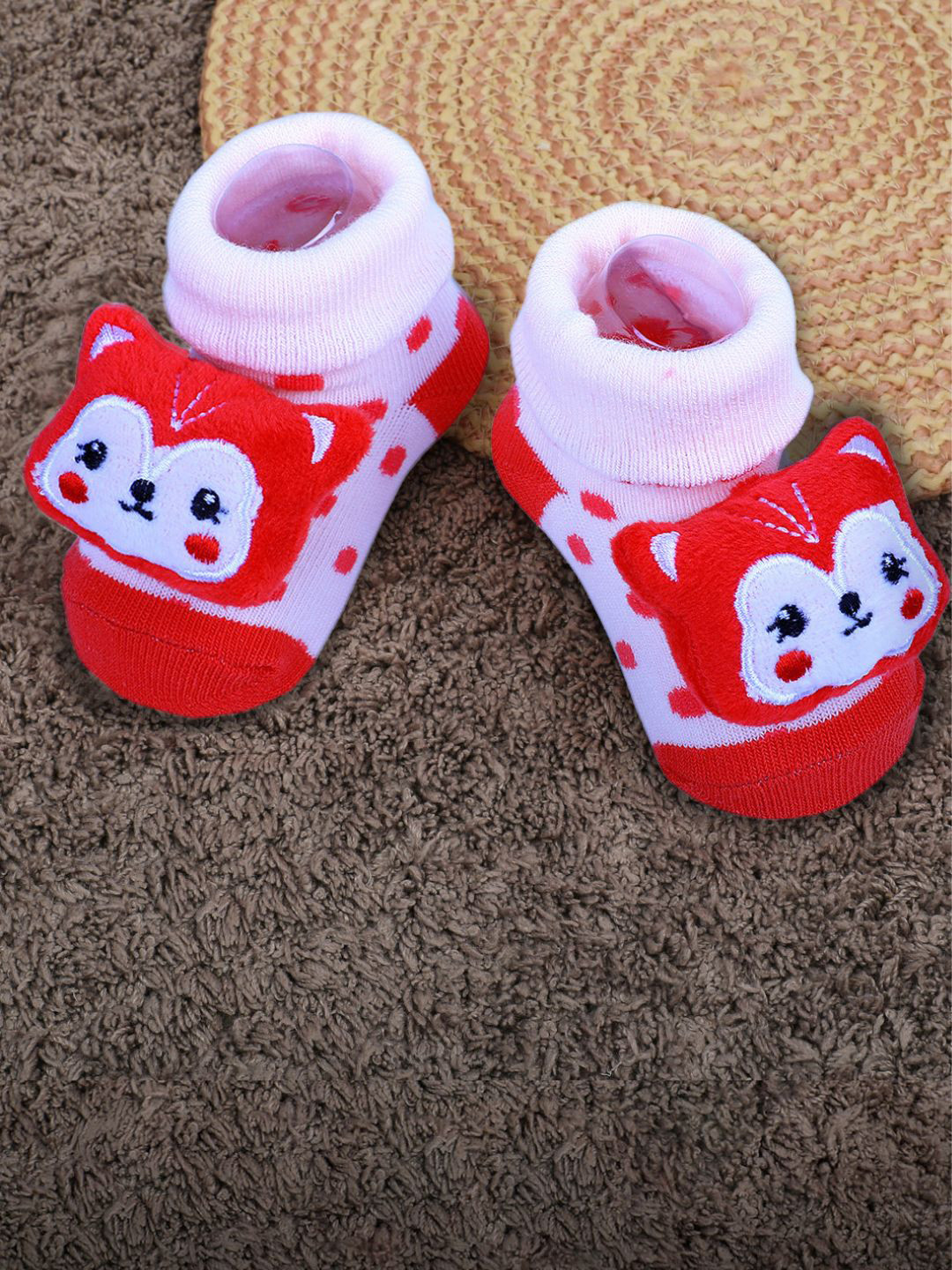 

Baby Moo Infants Kids Kitty Cotton Socks Booties, Pink