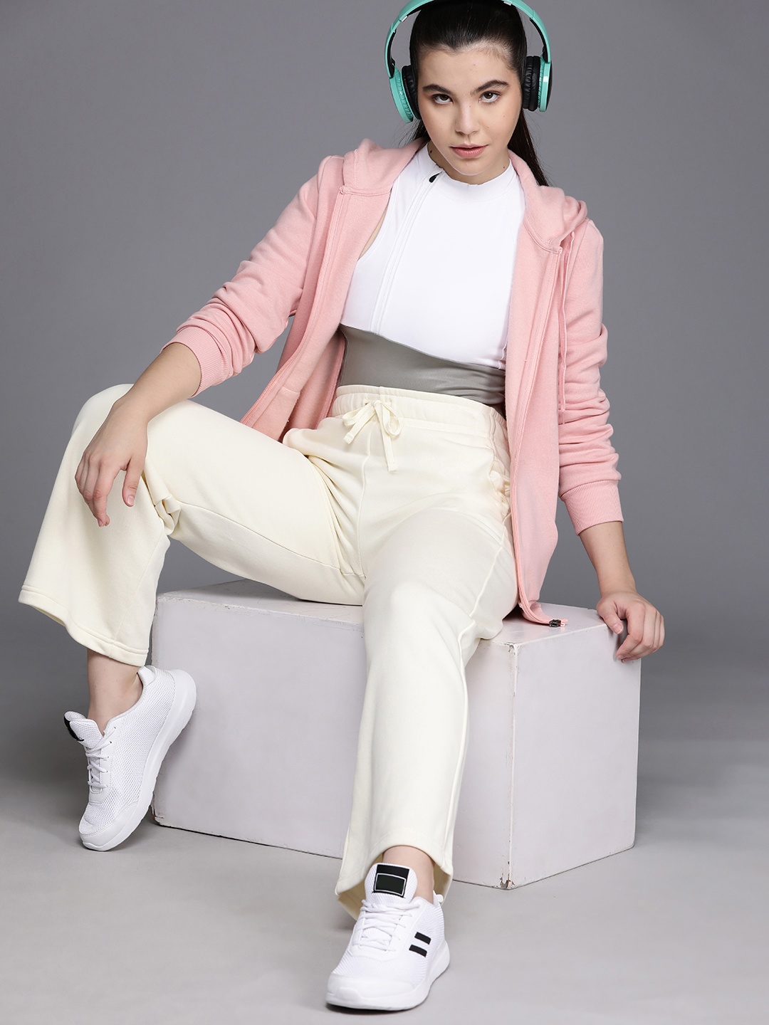 

ASICS Hooded Front-Open Sweatshirt, Rose