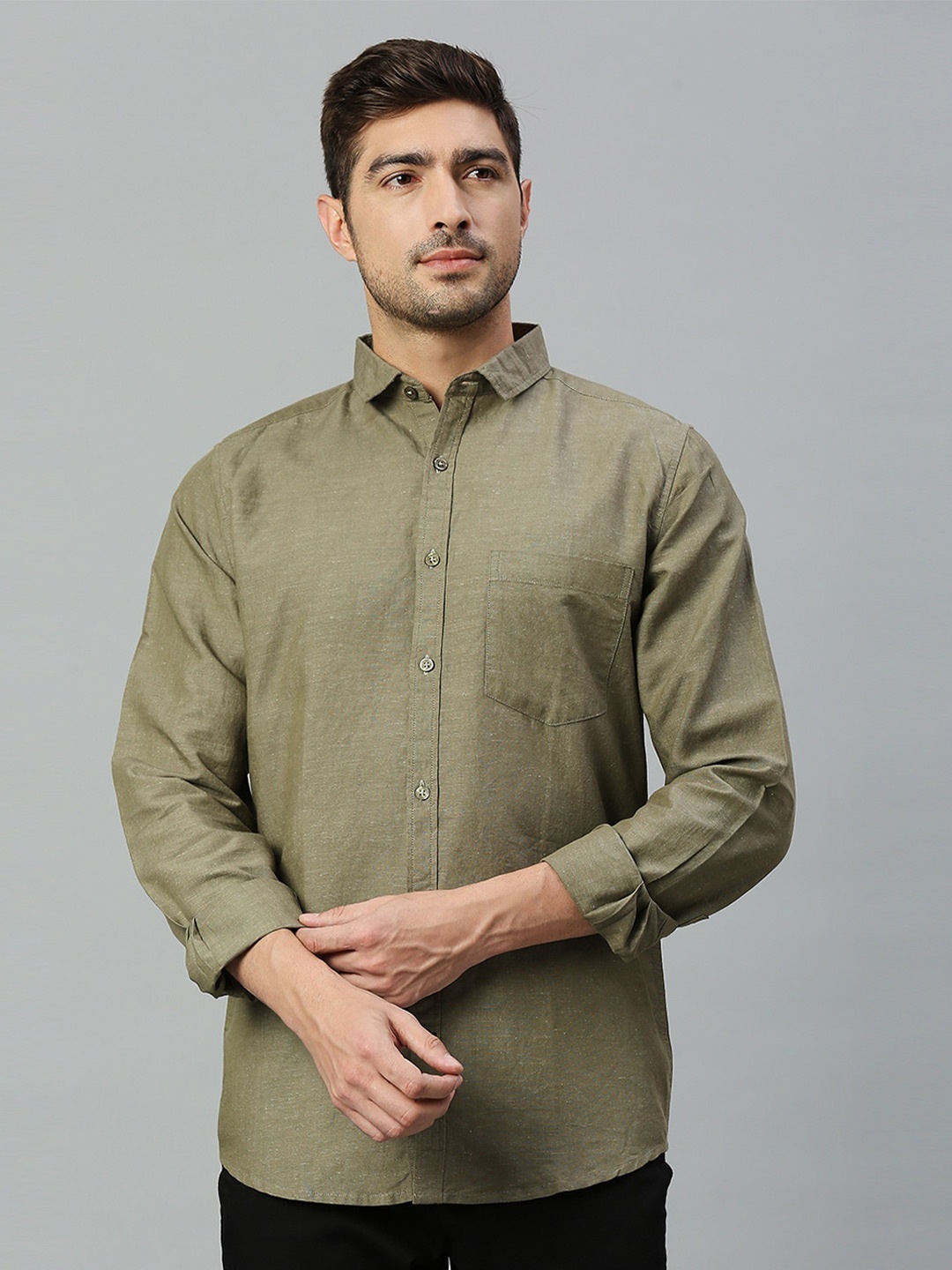 

Mast & Harbour Classic Slim Fit Casual Shirt, Olive