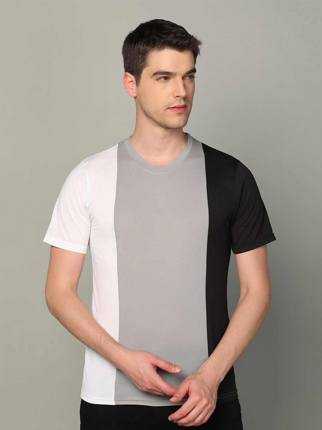 

INKKR Colourblocked T-shirt, White