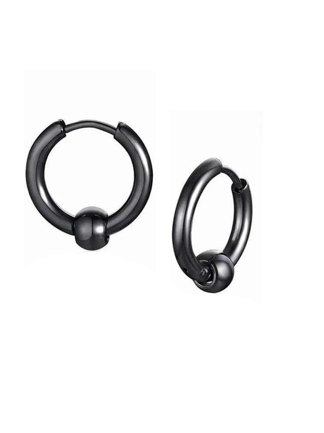 

VIEN Contemporary Hoop Earrings, Black