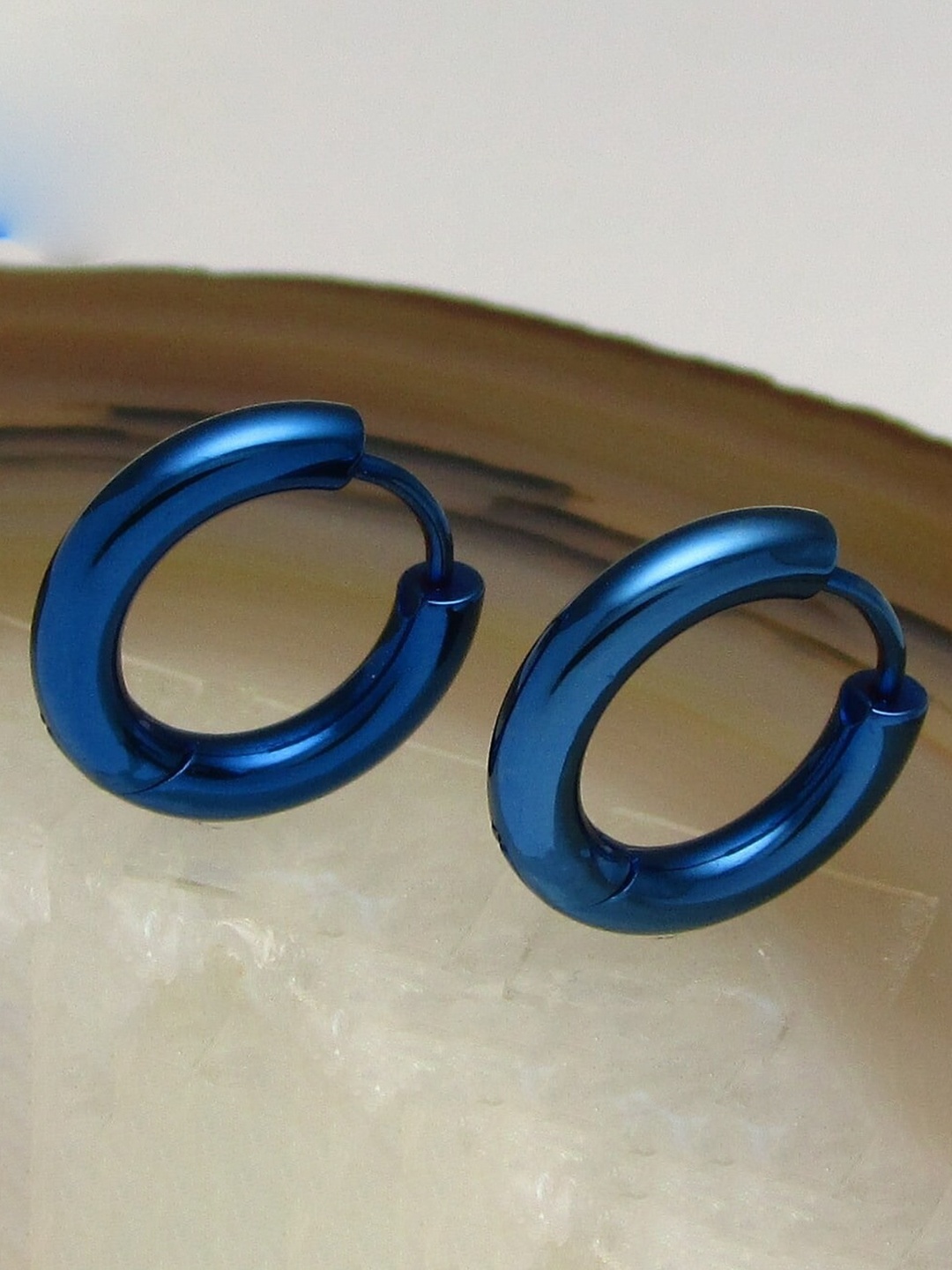 

VIEN Circular Hoop Earrings, Blue