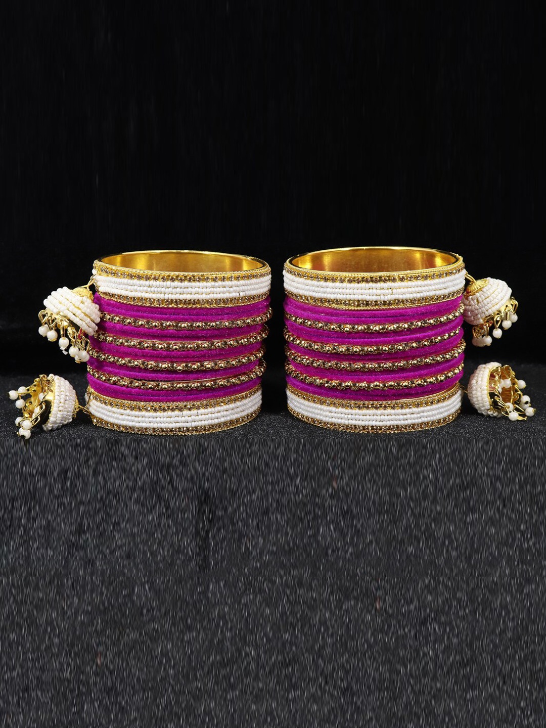 

NMII Set Of 32 Gold-Plated AD-Studded Bangles