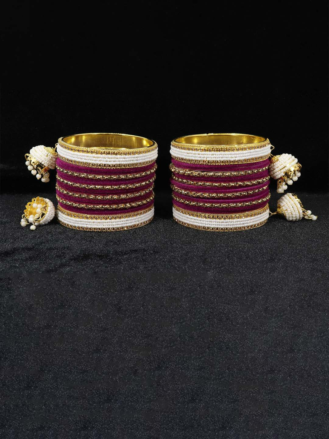 

NMII Set Of 32 Studded Bangles, Gold