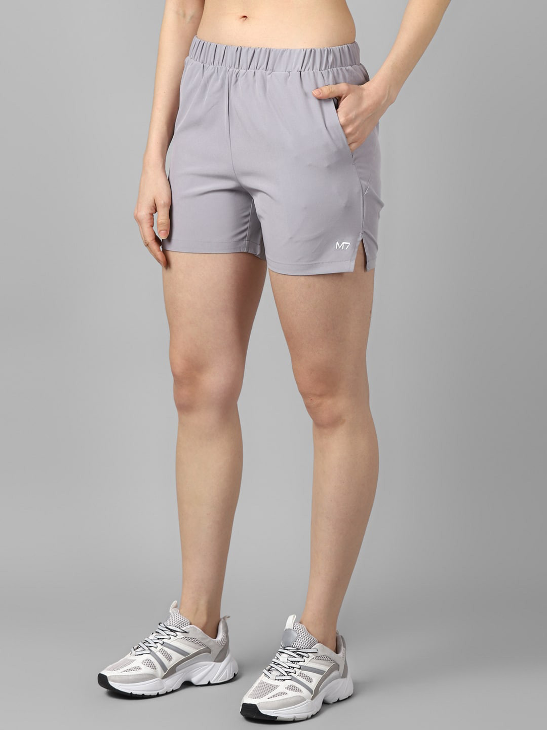 

M7 by Metronaut Women Mid Rise Sports Shorts, Grey