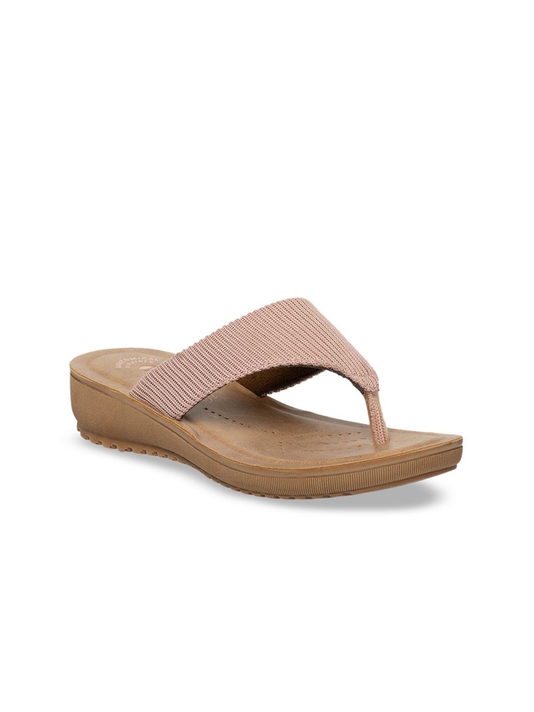 

Inblu Women Textured Lightweight Anti-Skid Open Toe Flats, Pink