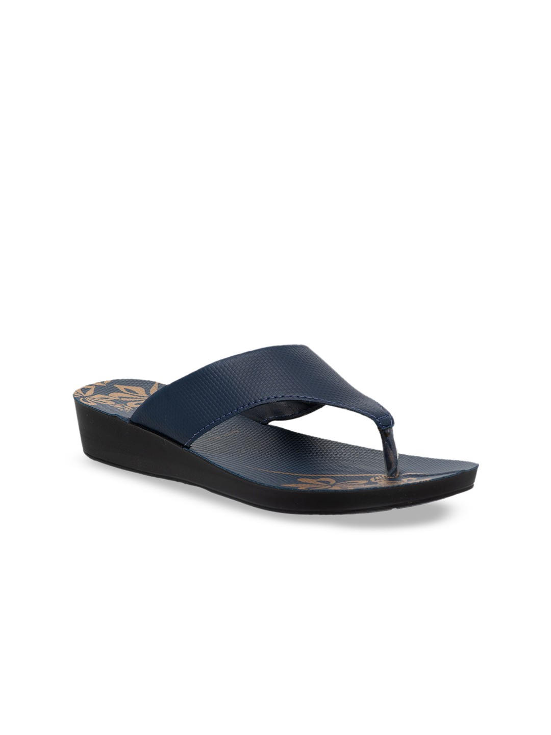 

Inblu Women Printed Lightweight Anti Skid Open Toe Flats, Navy blue