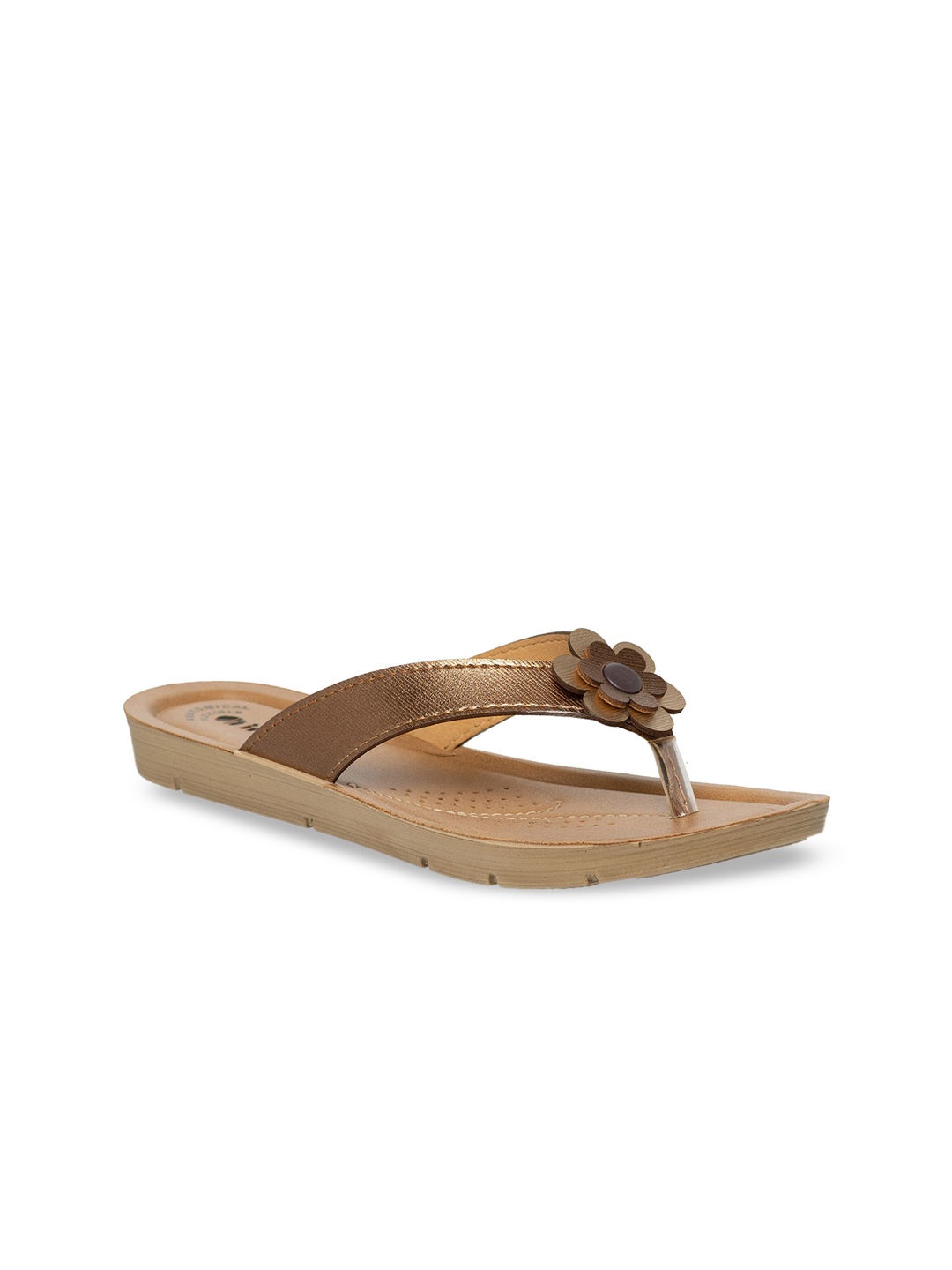 

Inblu Women Embellished Lightweight & Anti Skid Open Toe Flats, Copper