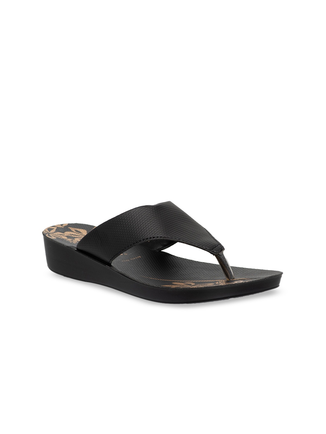 

Inblu Women Printed Lightweight & Anti Skid Open Toe Flats, Black