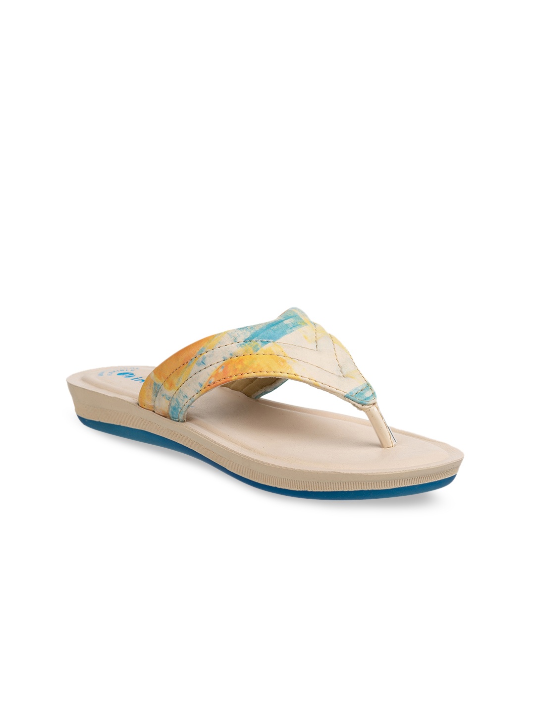 

Inblu Women Printed Thong Flip-Flops, Orange