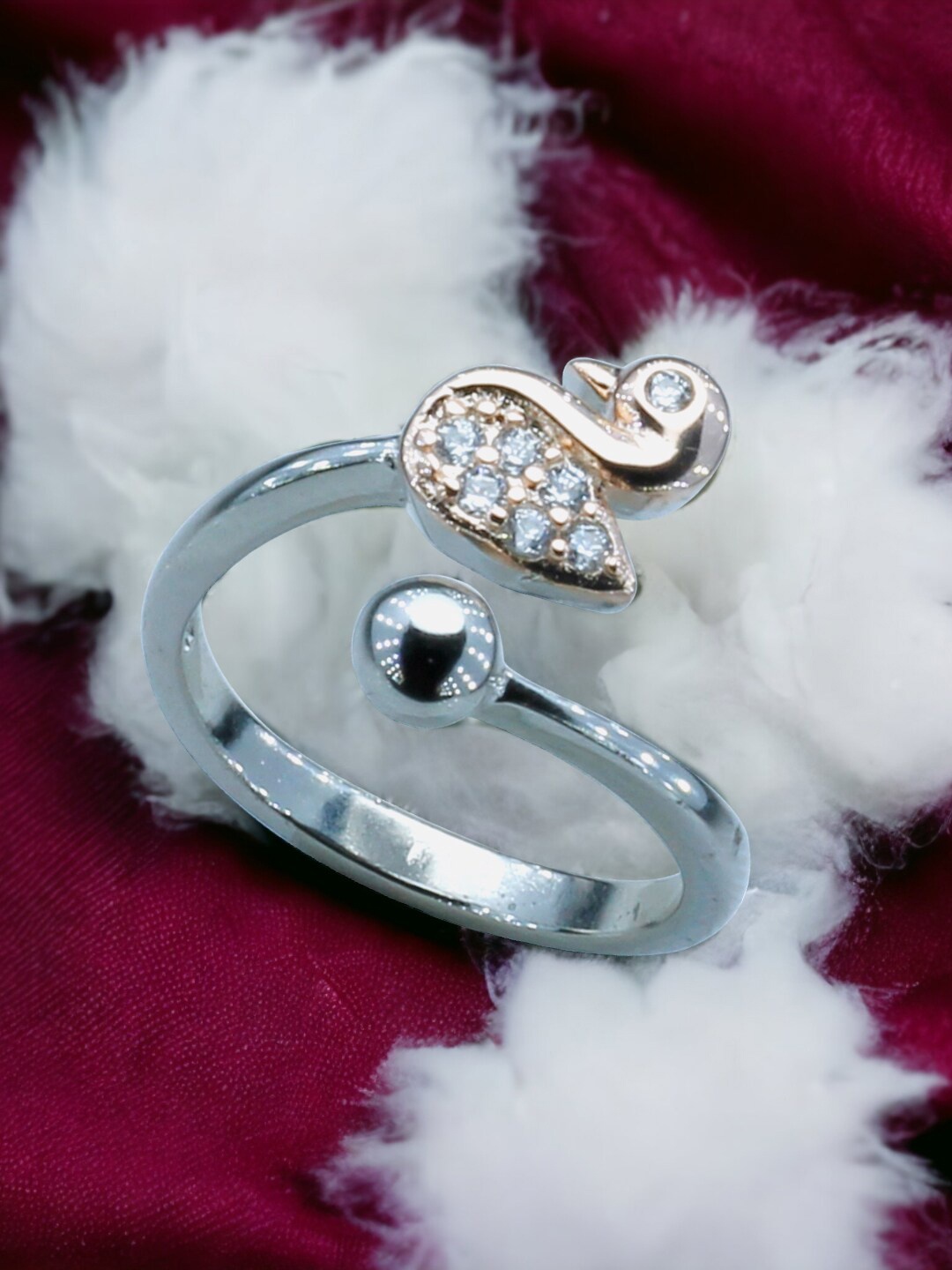 

Taraash 925 Sterling Silver Duck Finger Ring, Rose gold