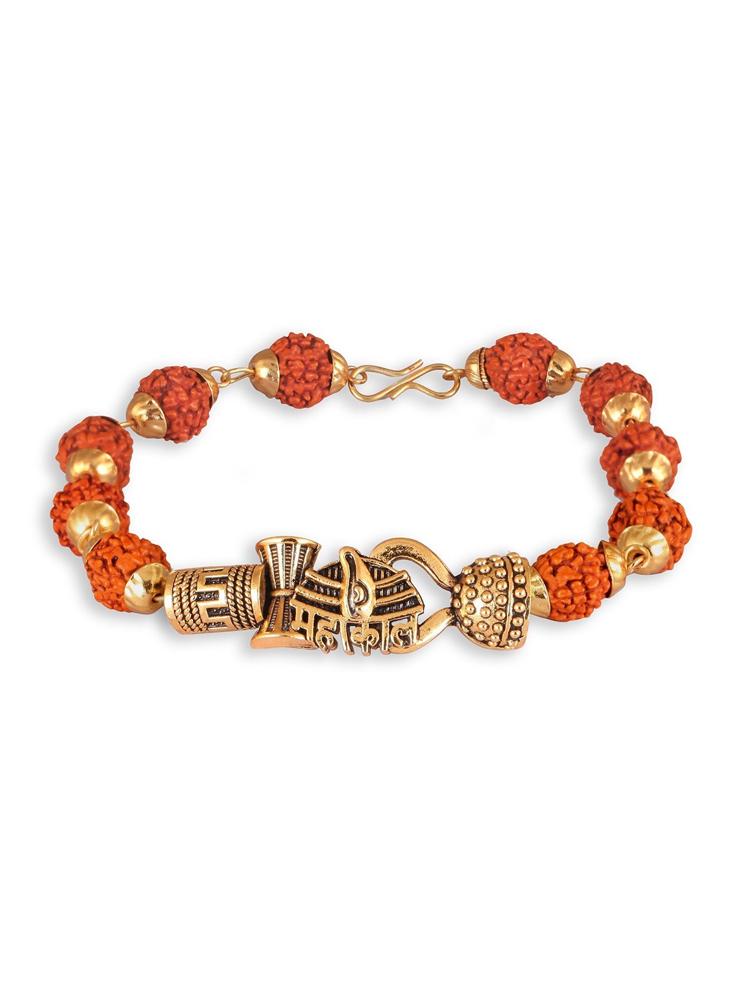 

Vighnaharta Men Brass Gold-Plated Kada Bracelet