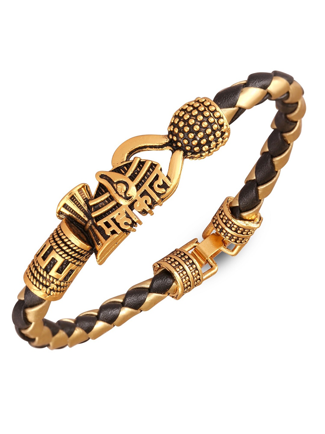 

Vighnaharta Men Gold-Plated Kada Bracelet