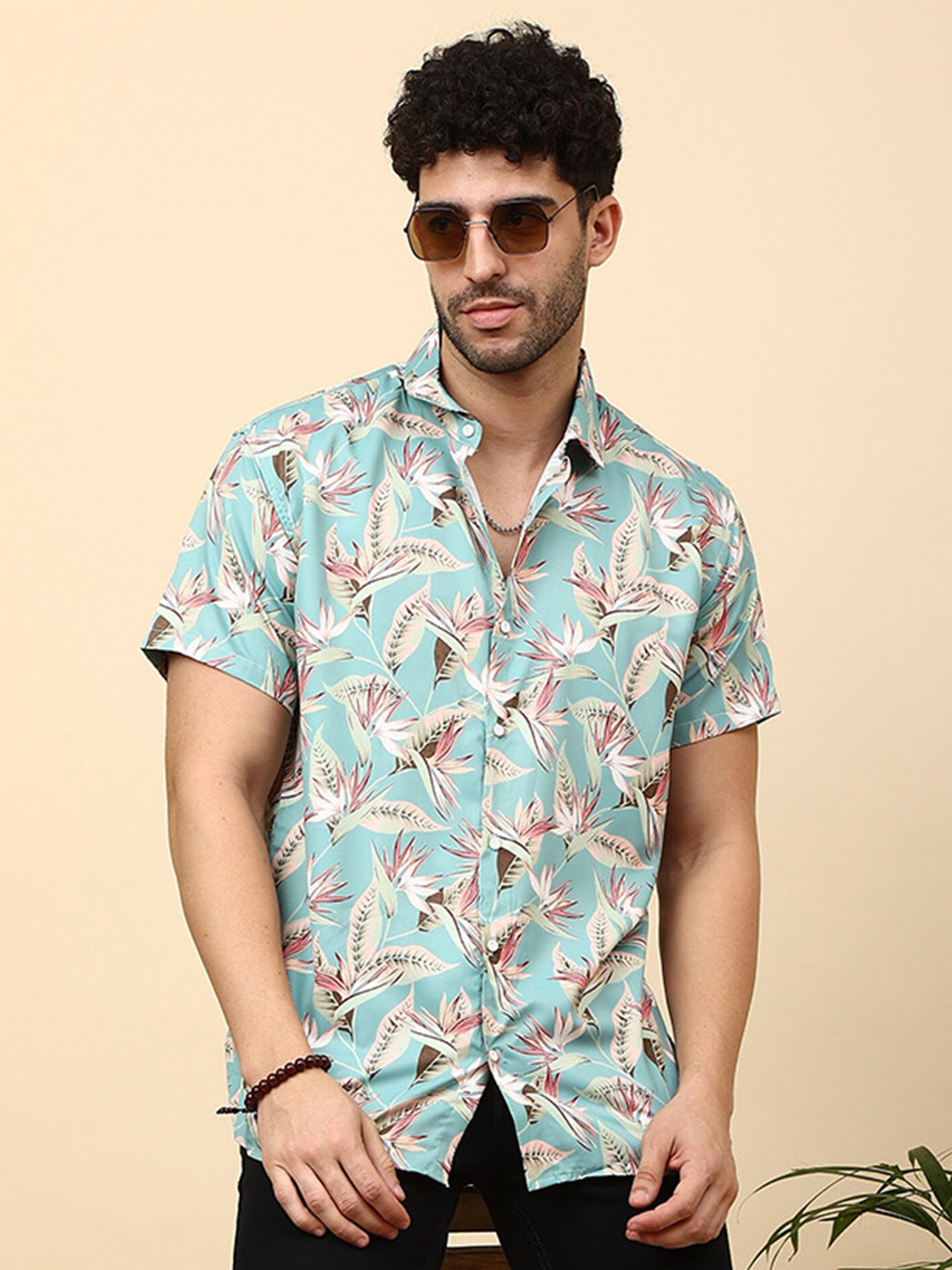 

Fashion FRICKS Men Floral Printed Opaque Casual Shirt, Blue