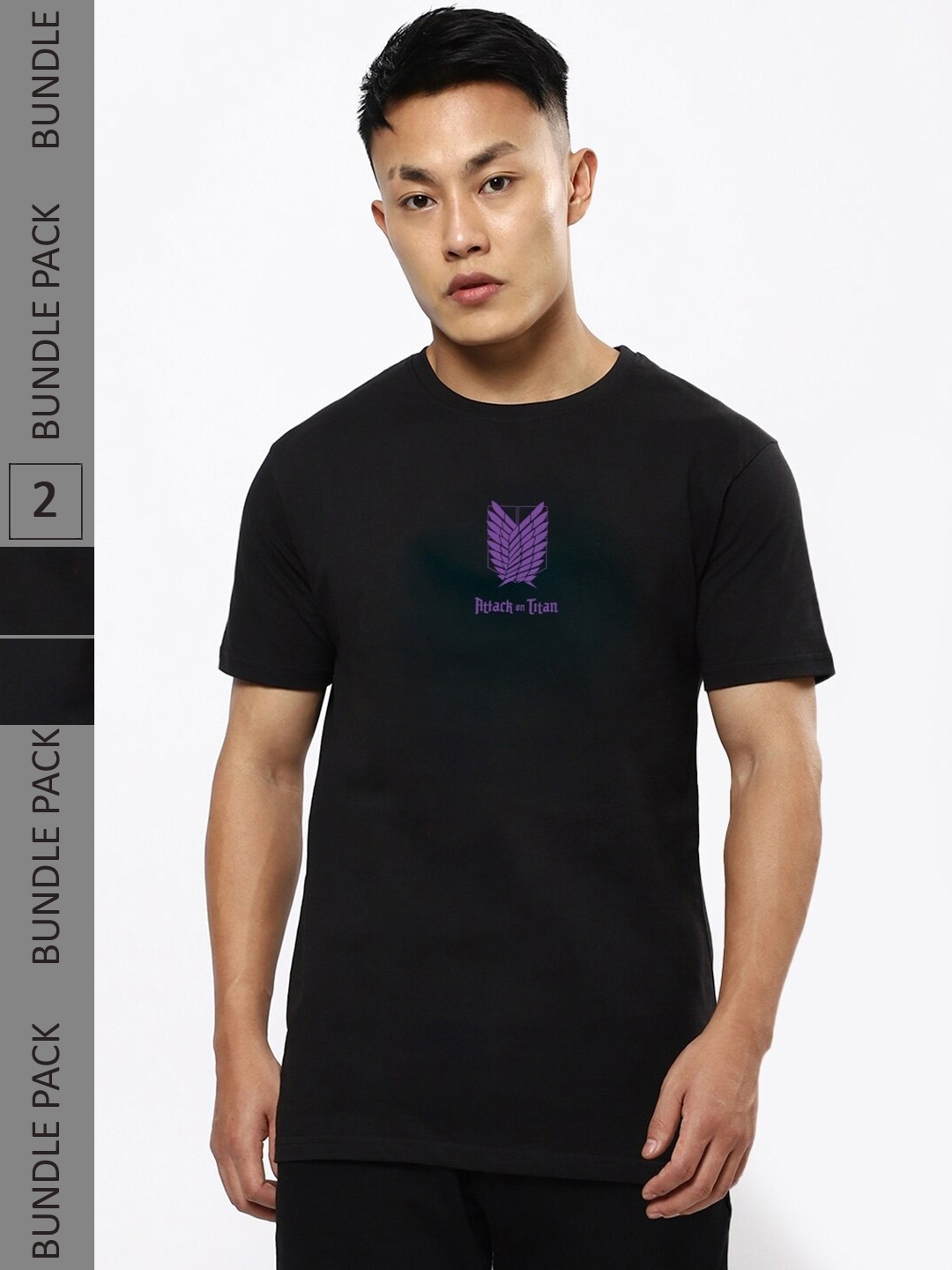 

Bewakoof Pack of 2 Black Graphic Printed T-shirts