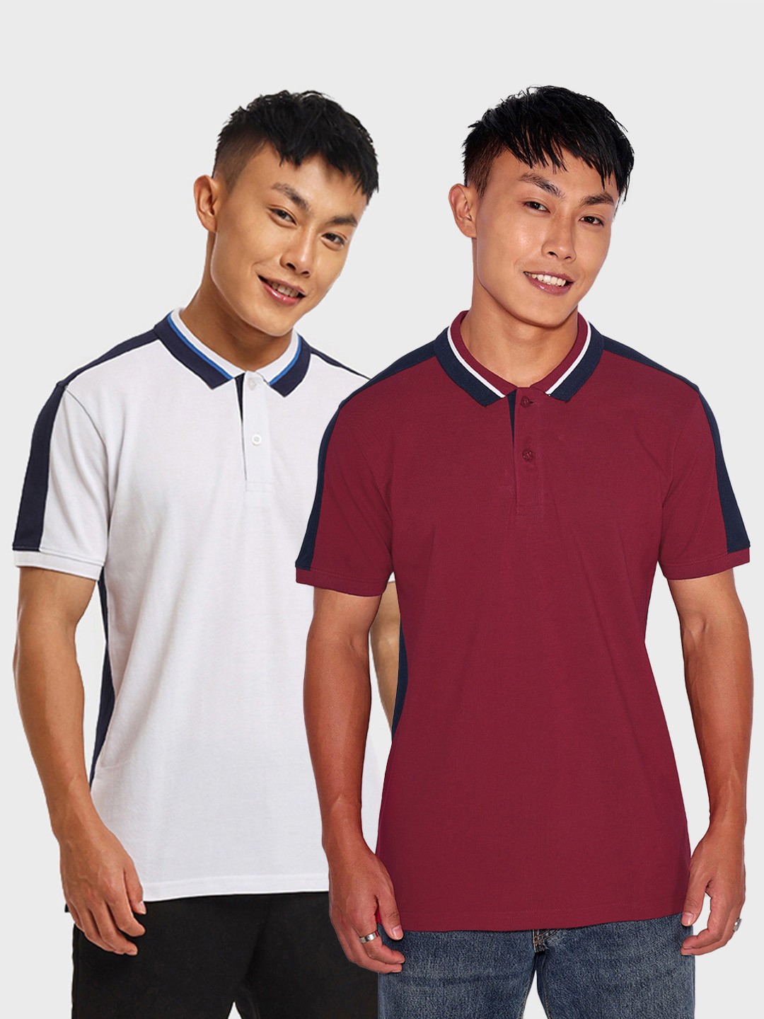 

Bewakoof Pack of 2 Polo T-shirts, White