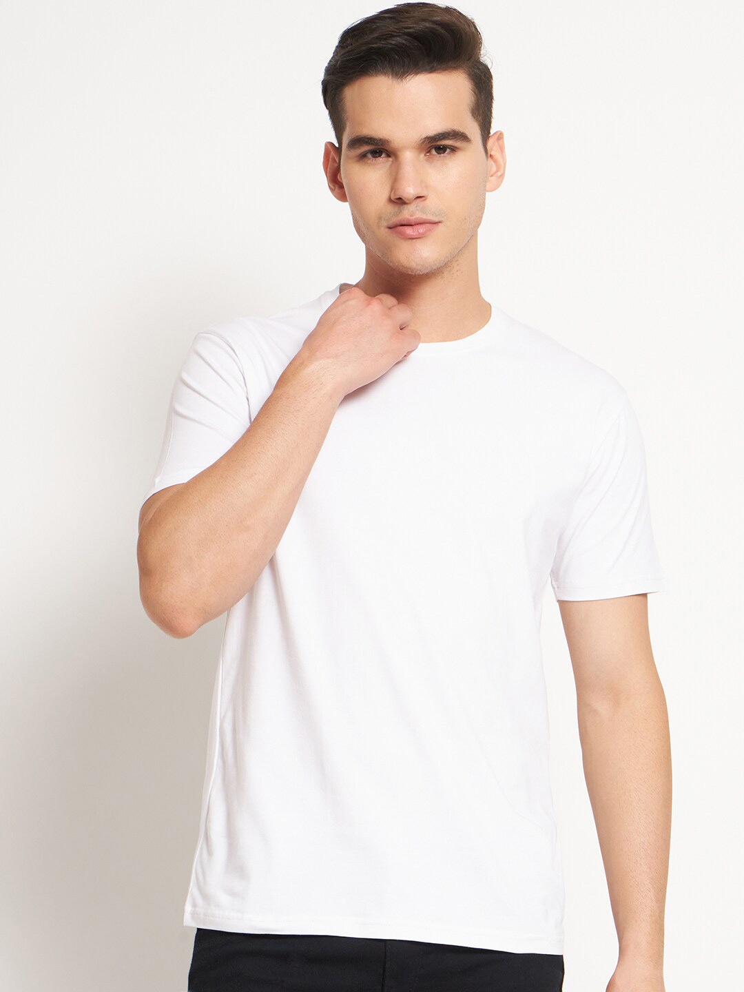 

FITINC Round Neck Short Sleeves T-shirt, White