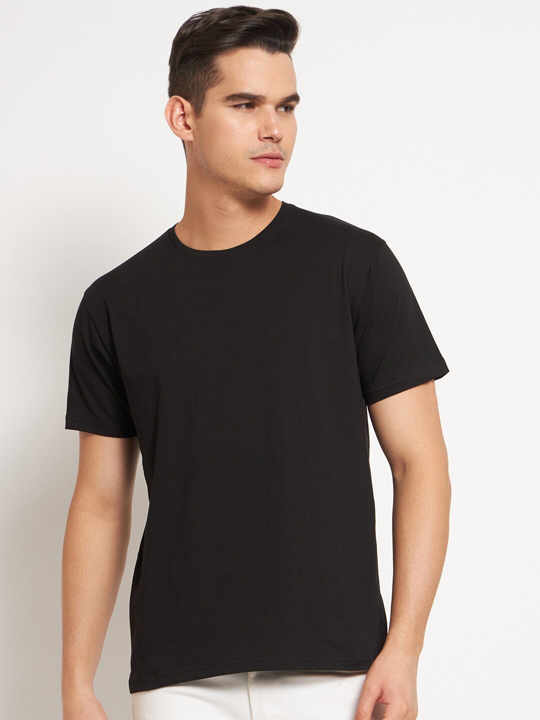 

FITINC Round Neck Short Sleeves T-shirt, Black