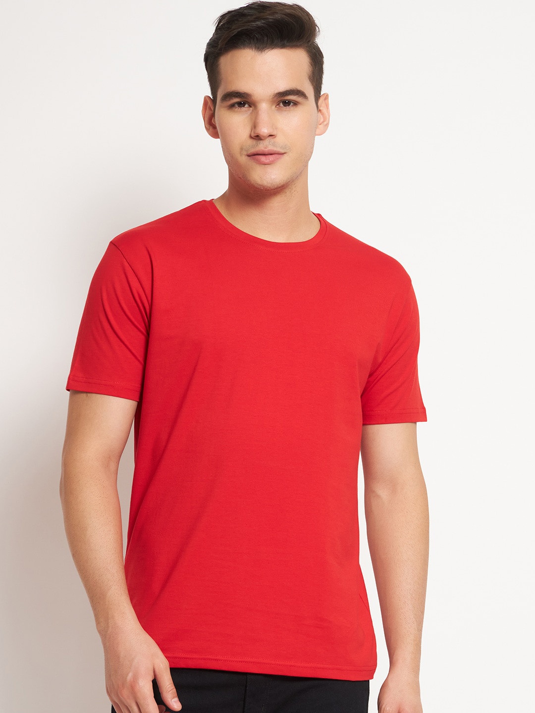 

FITINC Round Neck Short Sleeves T-shirt, Red