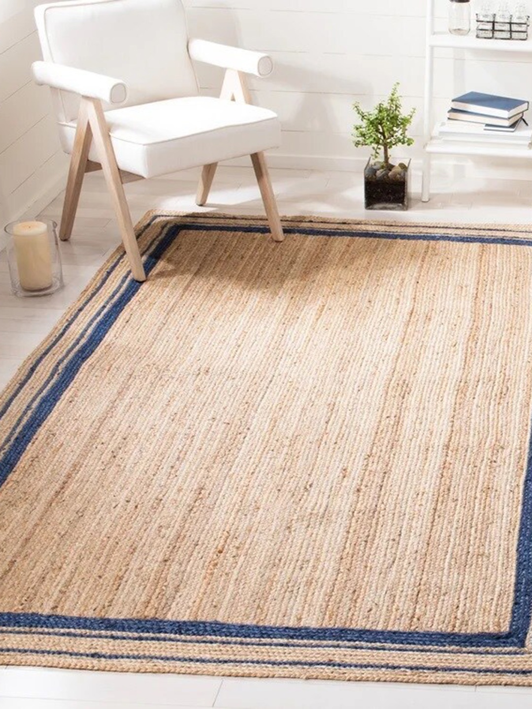 

Art Avenue Steps Brown & Blue Braided Jute Rectangular Rug