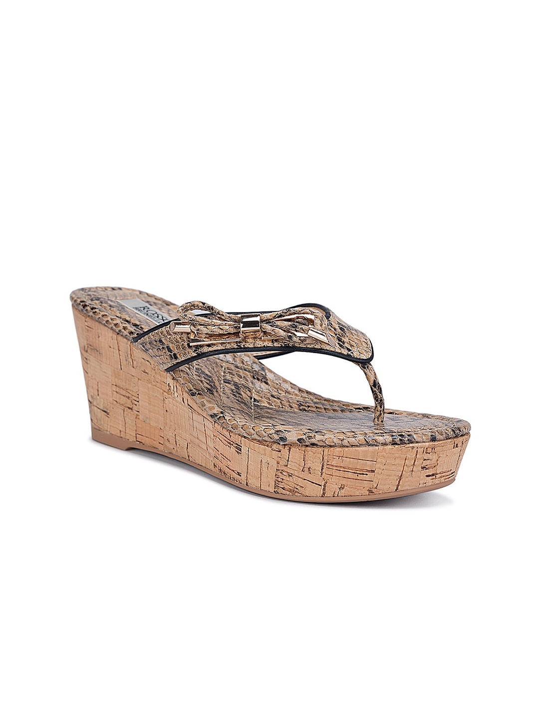 

ROSSO BRUNELLO Textured Leather Wedge Heels, Beige