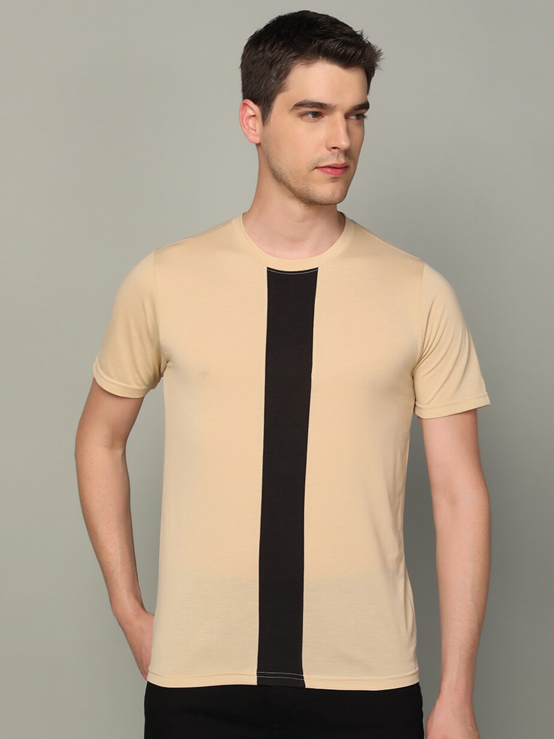 

INKKR Colourblocked T-shirt, Beige