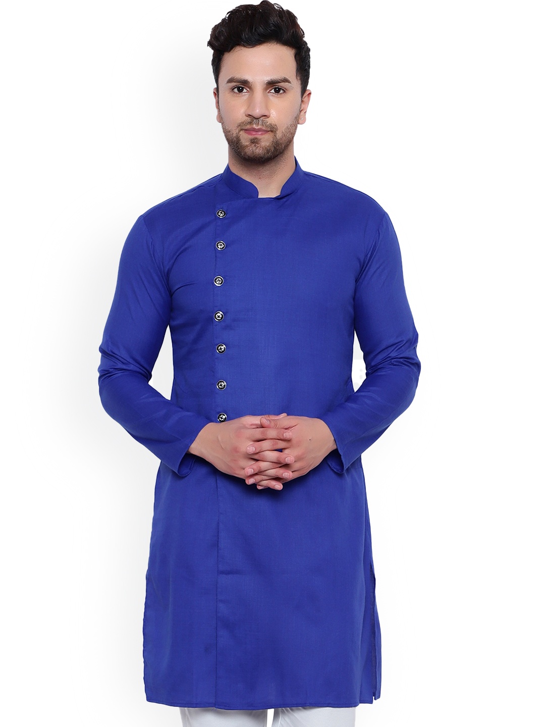 

ONNIX Mandarin Collar Straight Kurta, Blue