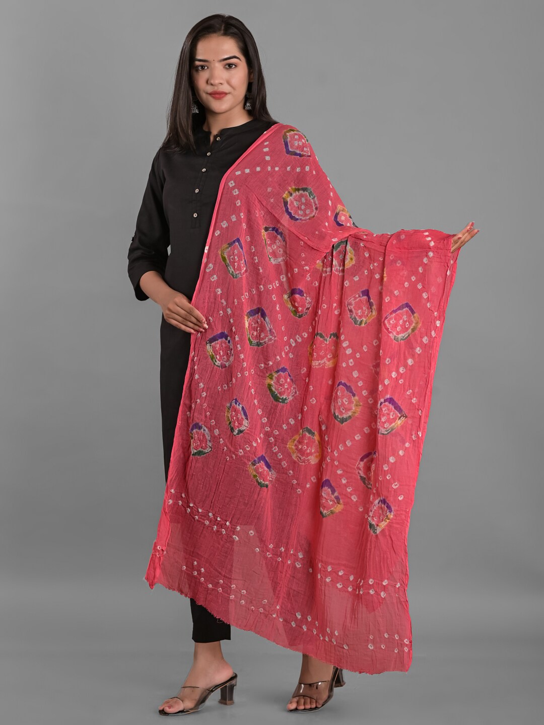 

Apratim Bandhani Printed Cotton Dupatta, Peach