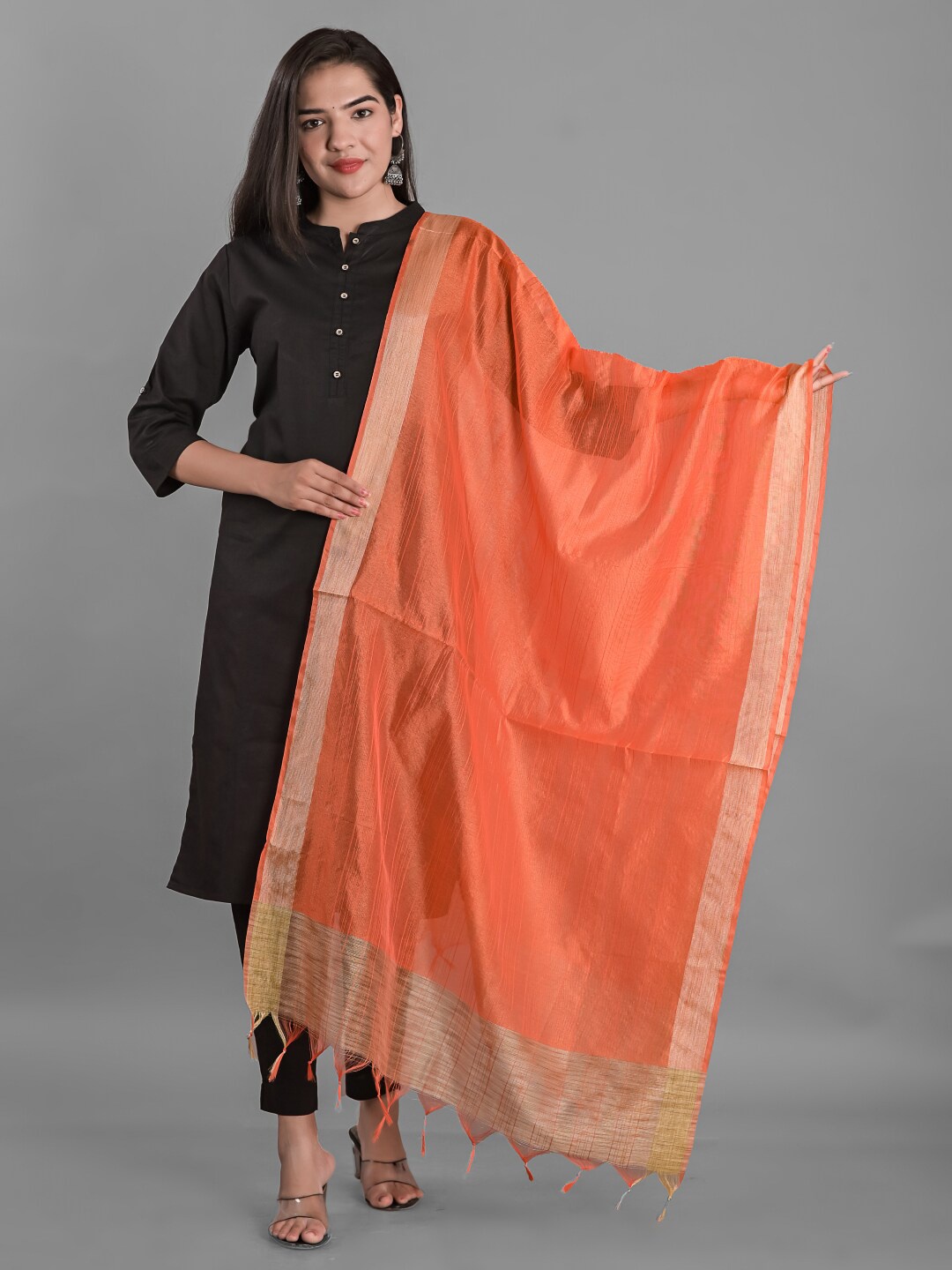 

Apratim Zari Dupatta, Orange