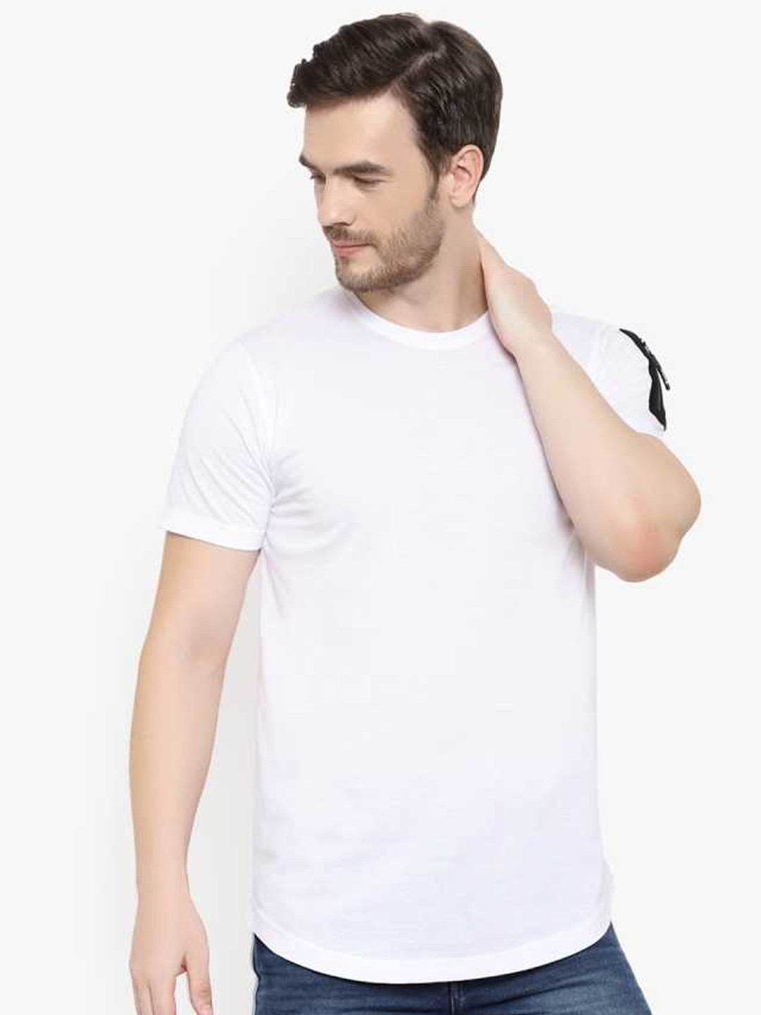 

GLITO Round Neck Cotton T-Shirt, White