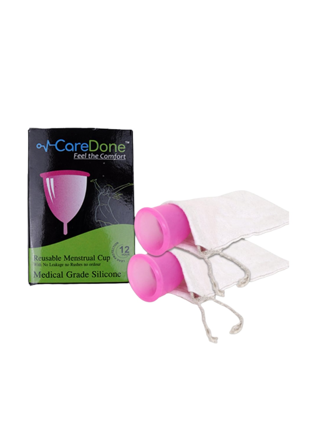 

CareDone Pack Of 2 Reusable Menstrual Cup-Medium, Pink